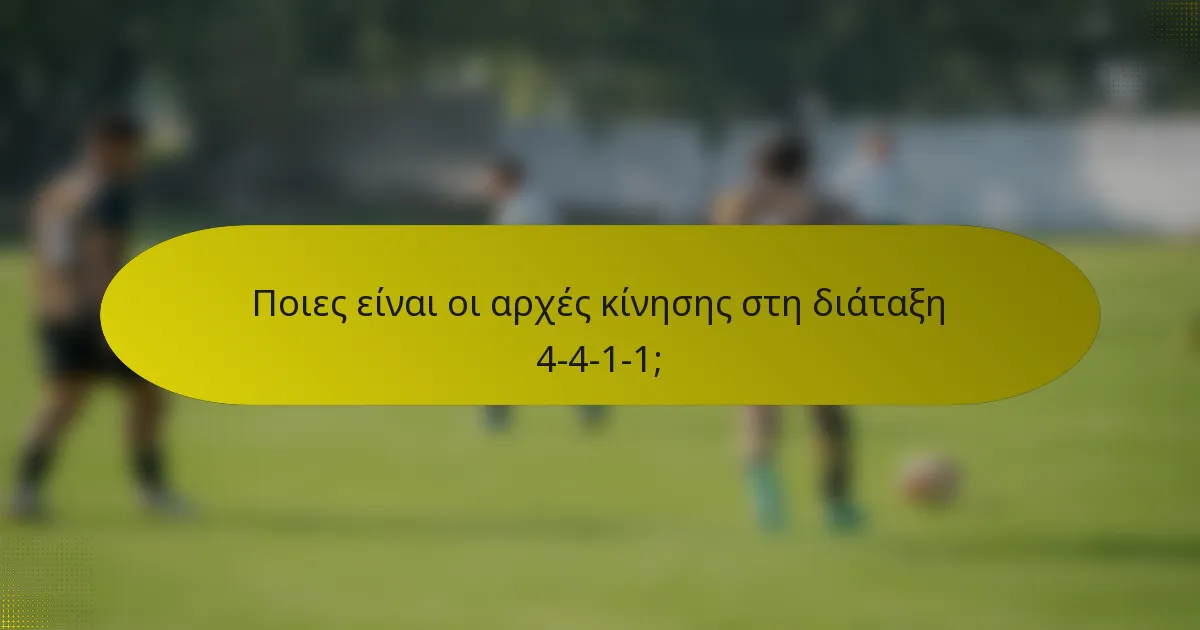 Ποιες είναι οι αρχές κίνησης στη διάταξη 4-4-1-1;