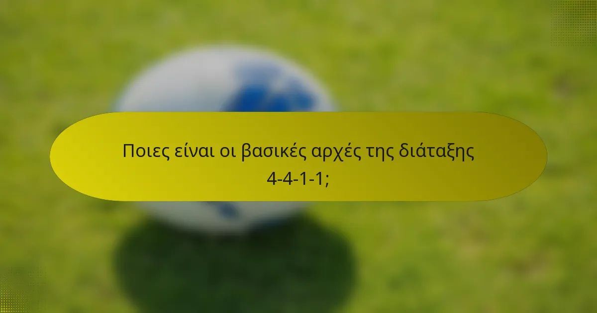 Ποιες είναι οι βασικές αρχές της διάταξης 4-4-1-1;